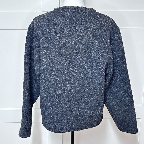 Eastern Mountain Sports Dark Gray Cardigan Sweater Metal Flower Buttons Size M - Picture 3 of 6